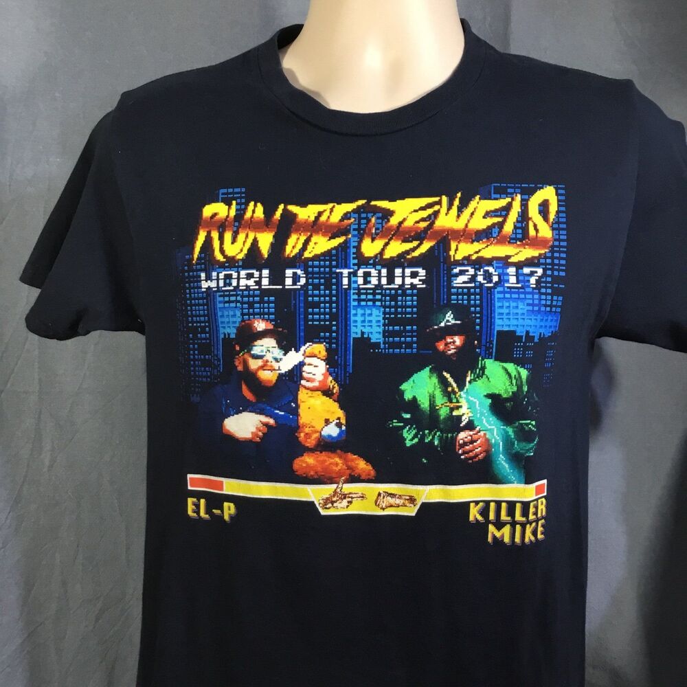 2017 El-P & Killer Mike “Run The Jewels World Tour Hip-Hop Concert T-Shirt Sz Sm